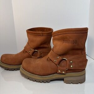 Durango Boots Genuine Tan Leather Short Harness Western Biker EDS197 Size 9.5